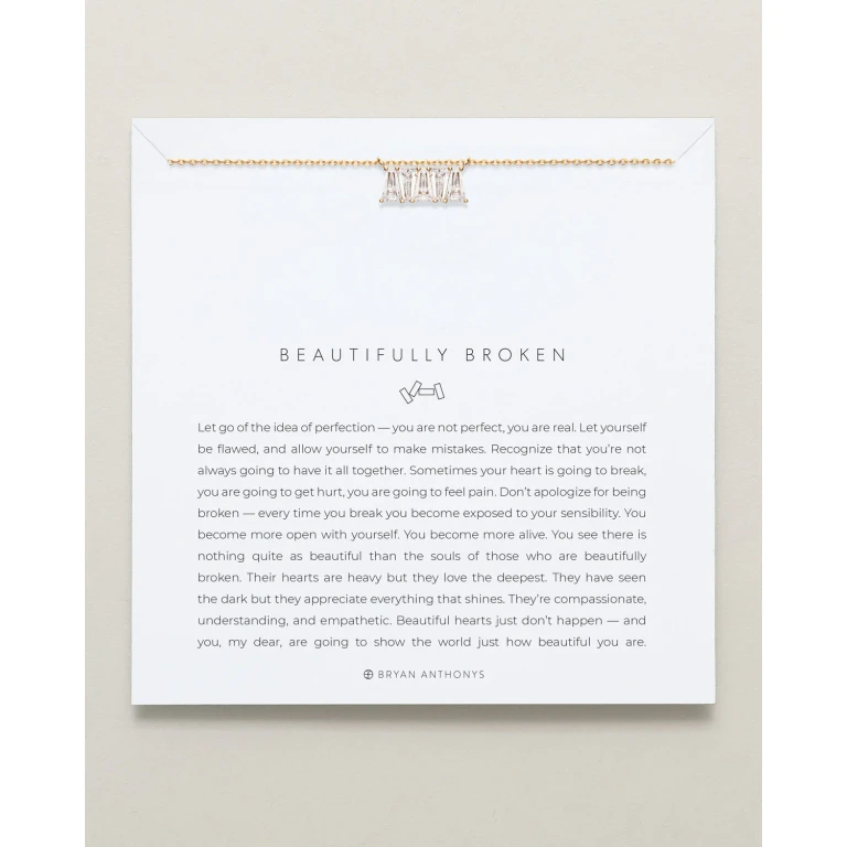 Beautifully Broken Baguette Dainty Necklace