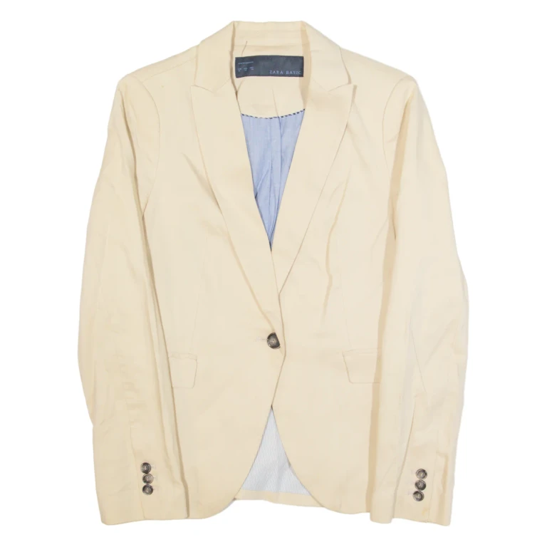 ZARA BASIC Womens Blazer Jacket Cream S