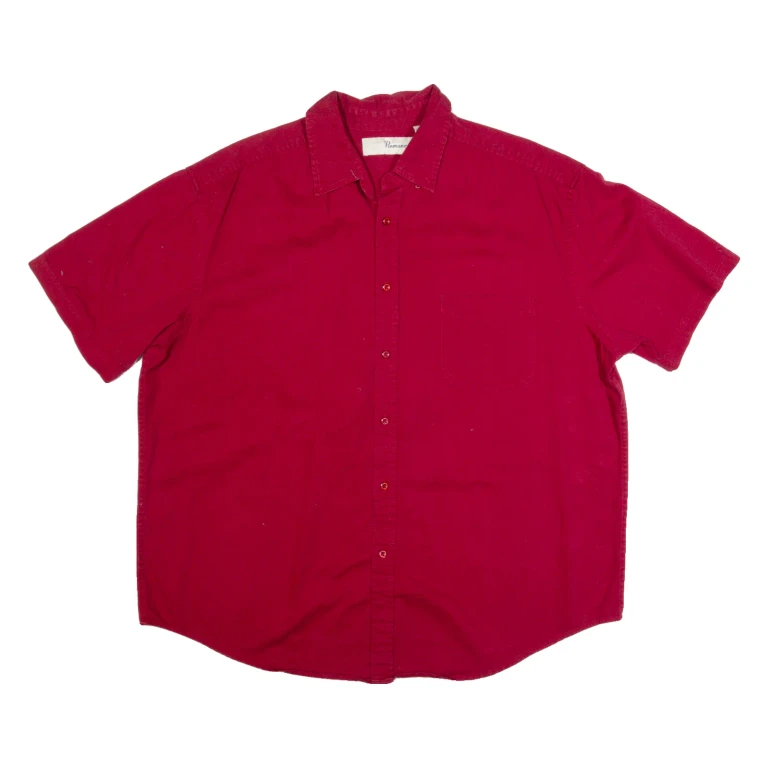PENMANS Mens Plain Shirt Red 90s XL