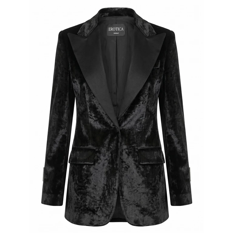 Single Breasted Velvet Blazer