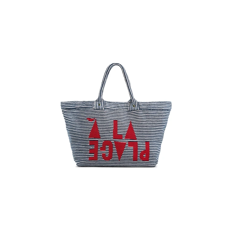 Clare V. La Plage Tote Deep Dive/Cream One Size