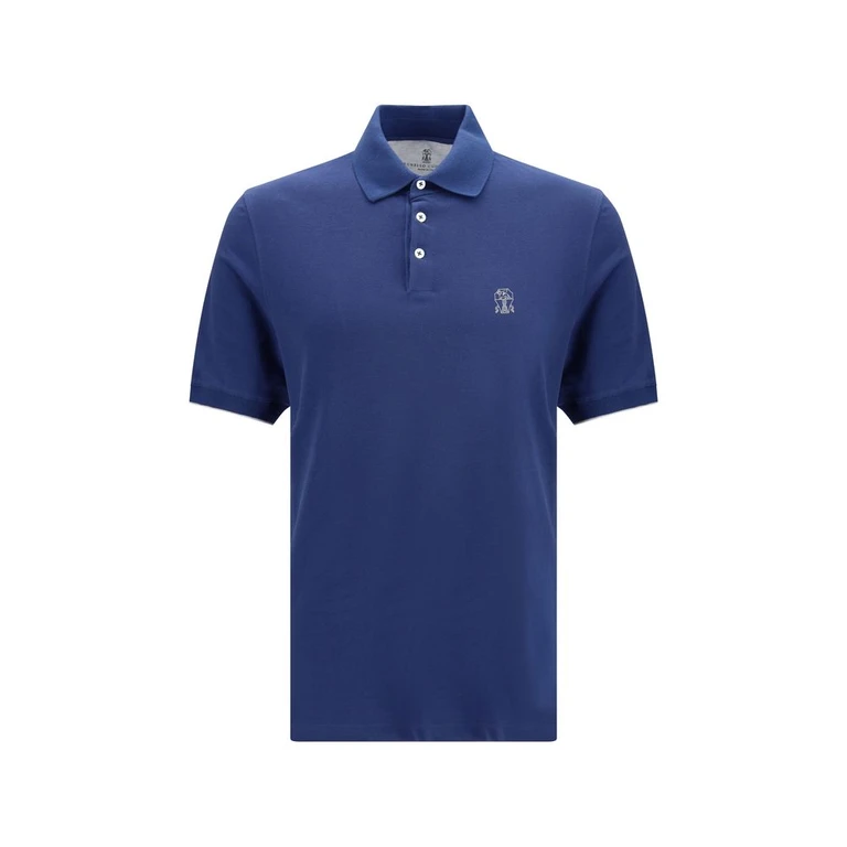 Blue Cotton Polo Shirt - Men