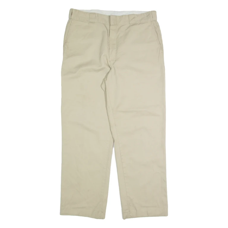 DICKIES Chino Mens Trousers Cream Regular Straight W36 L30