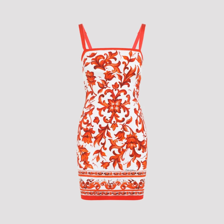 Dolce & Gabbana Charmeuse Maiolica Mini Dress