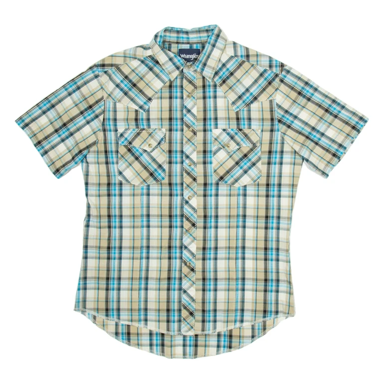 WRANGLER Mens Shirt Brown Check M