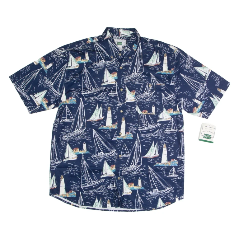 MICHAEL AUSTIN Mens Shirt Blue Crazy Pattern XL