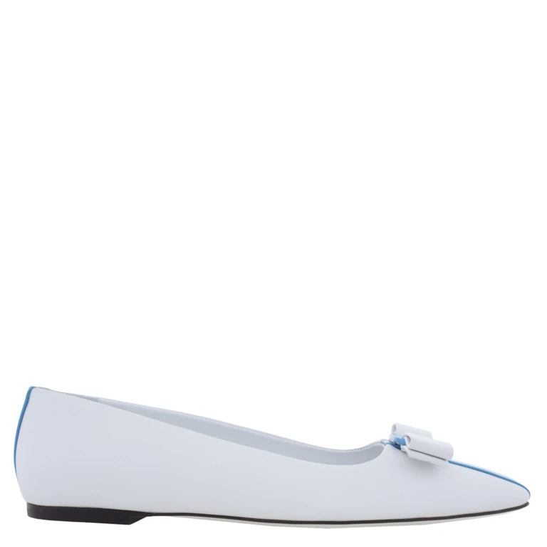 Vara Bow Leather Ballet Flats, Size 7 C