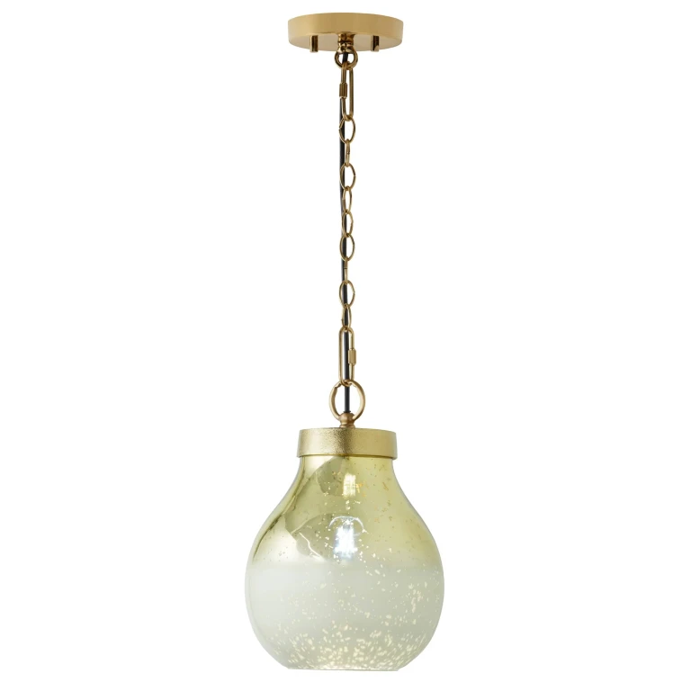 Hanging Pendant Lamp - Gold & Cream