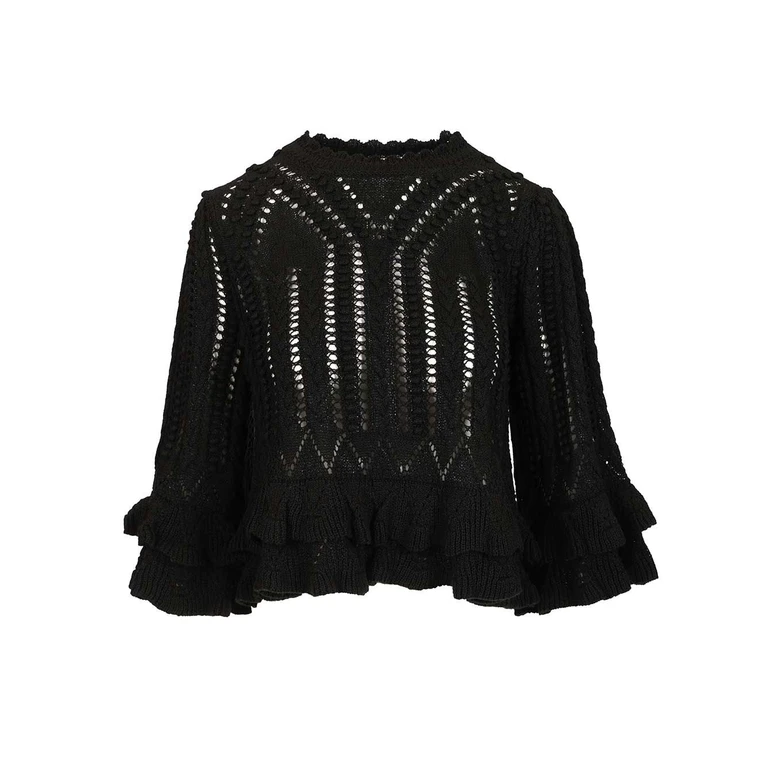 Marant Etoile Norma knitted top Black Cotton Tops - Women