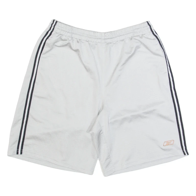 REEBOK Mens Sports Shorts Silver Relaxed M W28