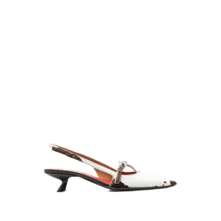 Decollete Calf Hair "Lily White Brown"