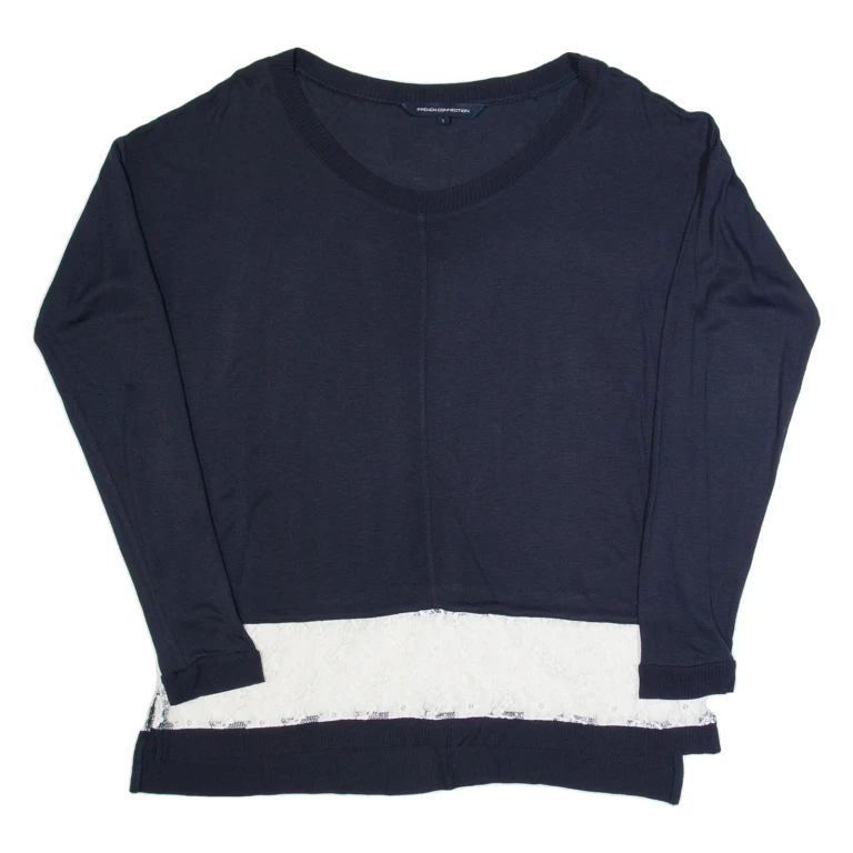 FRENCH CONNECTION Womens Oversized Top Blue Long Sleeve S