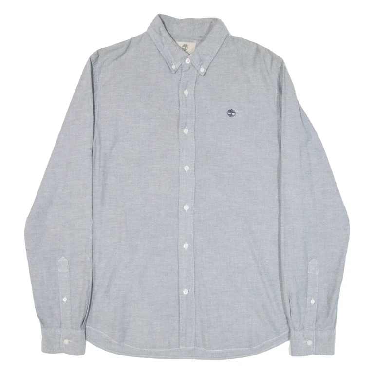 TIMBERLAND Slim Fit Mens Plain Shirt Grey Long Sleeve M