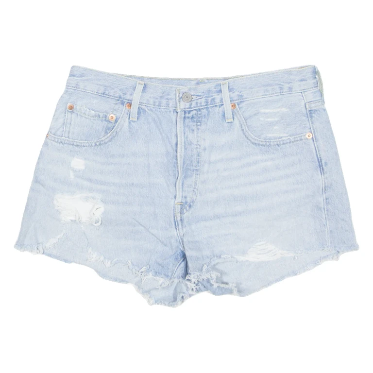 LEVI'S Cut Off 501 Premium E Womens Denim Shorts Blue M W32