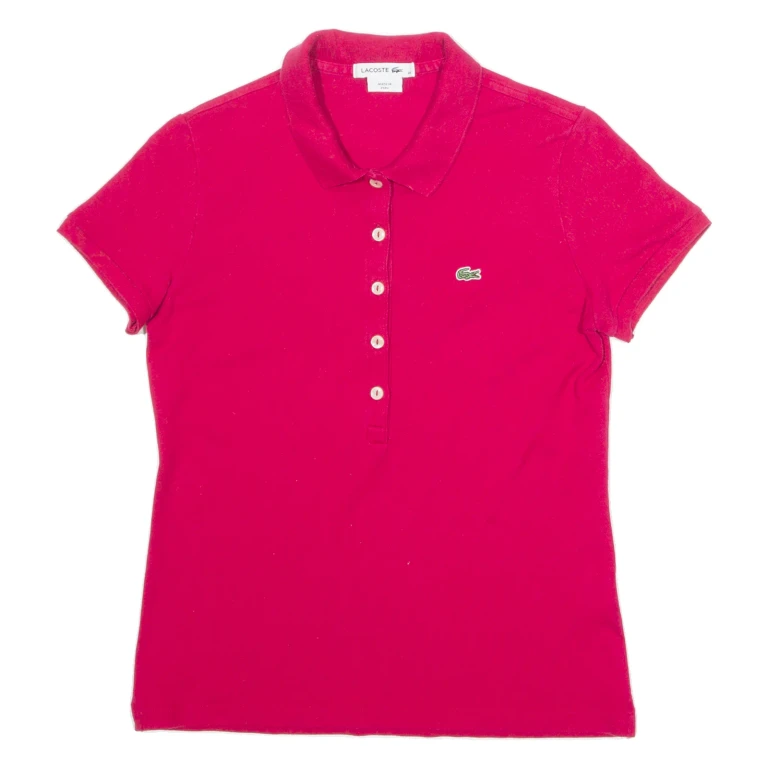 LACOSTE Womens Polo Shirt Pink XS