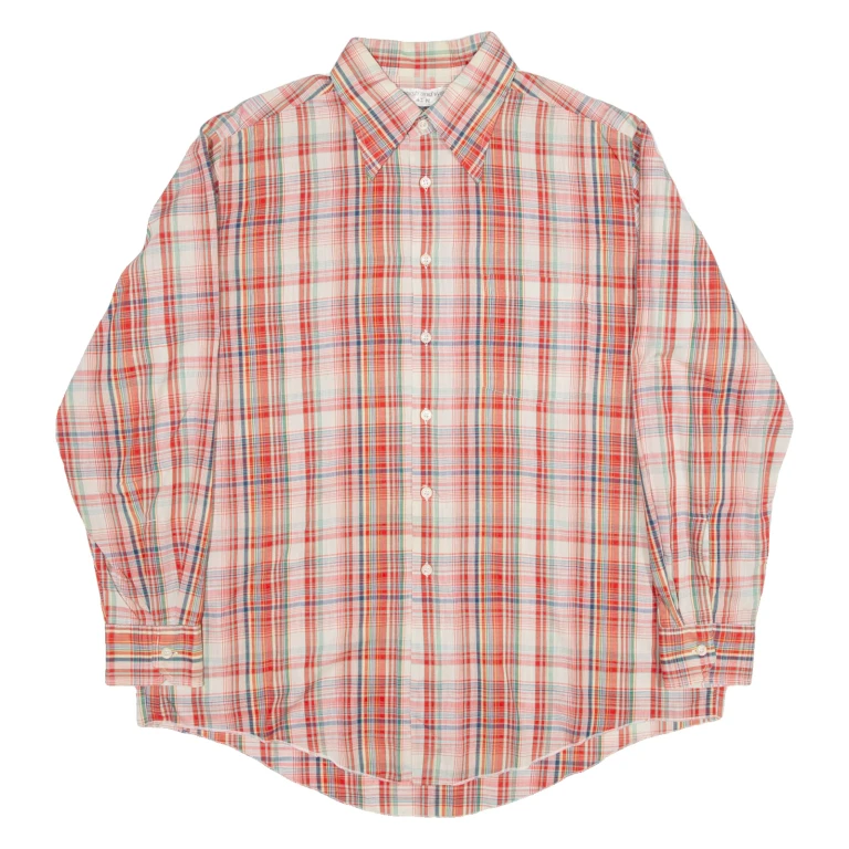 WASH AND WEAR Mens Shirt Red Check Long Sleeve XL