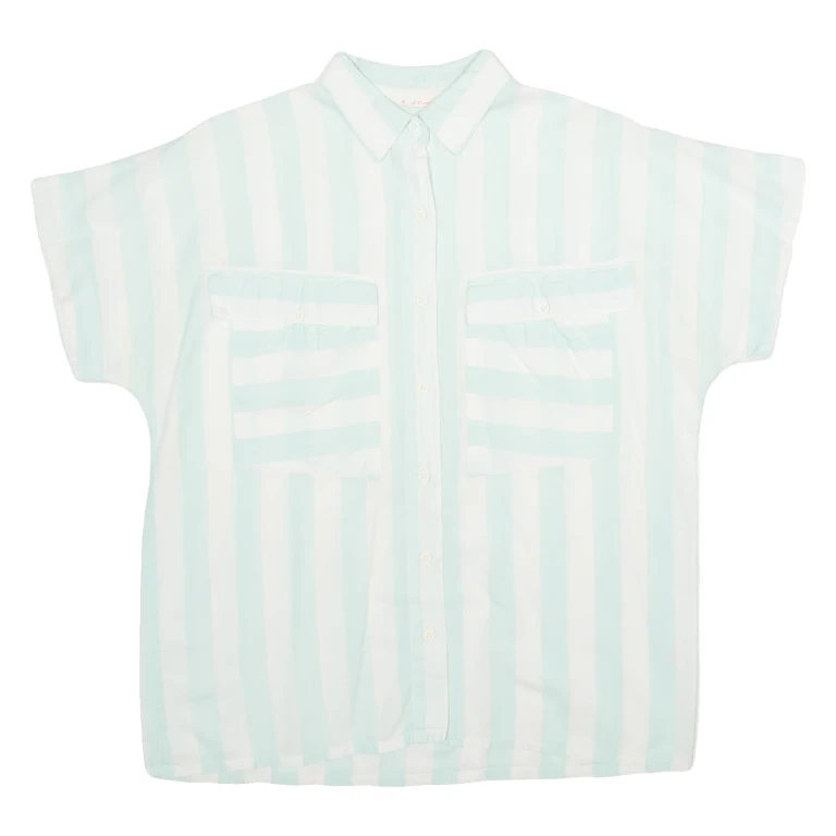 LOST SCENE Womens Shirt Blue Striped M