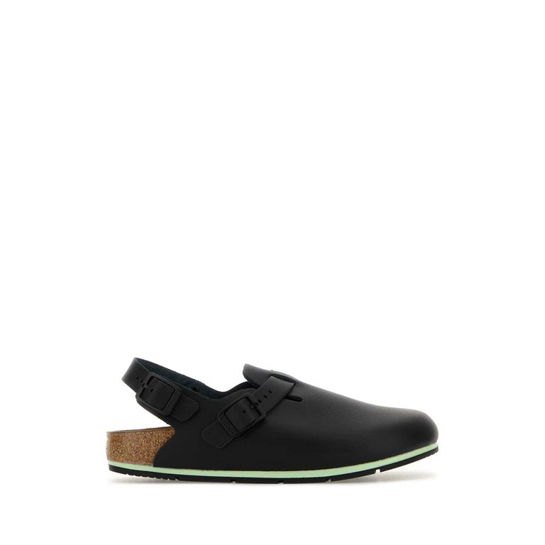 Birkenstock Black Leather Tokyo Slippers Tokio Pro Black - Unisex