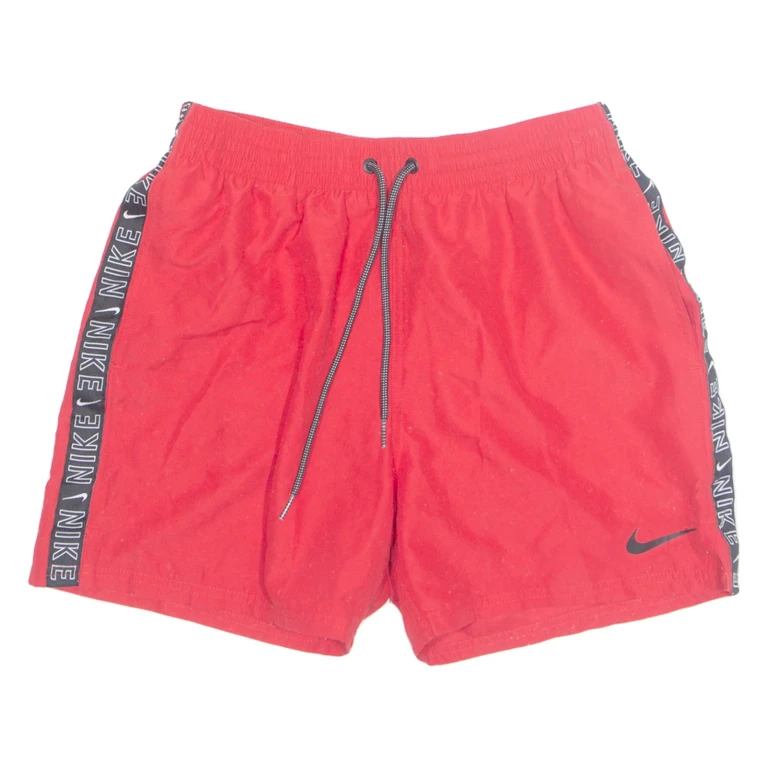 NIKE Mesh Lined Mens Swimming Shorts Red Relaxed M W28