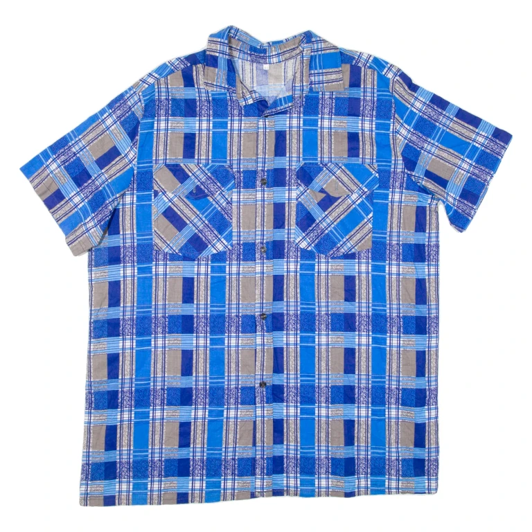 Mens Shirt Blue Check M