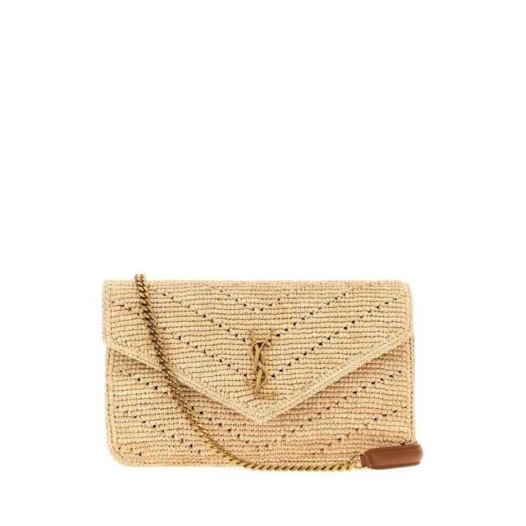 Raffia Loulou Shoulder Bag Palebrownbrick Borse A Tracolla