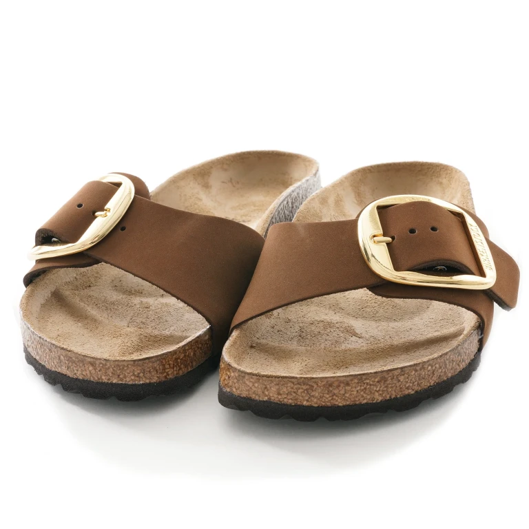 Unisex Madrid Big Buckle Nubuck Leather Cocoa