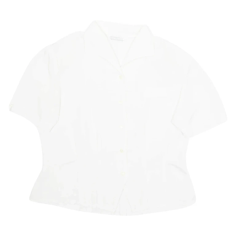 STYLE FRANCAIS Womens Blouse White Collared M