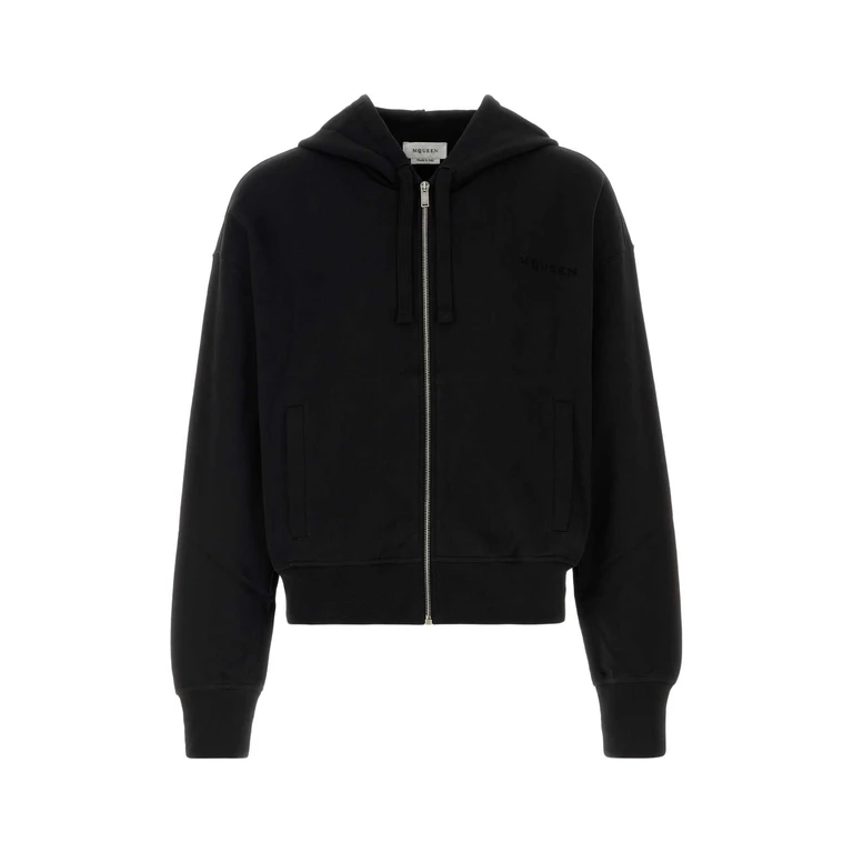 Black Cotton Sweatshirt Exterior: Felpe - Men