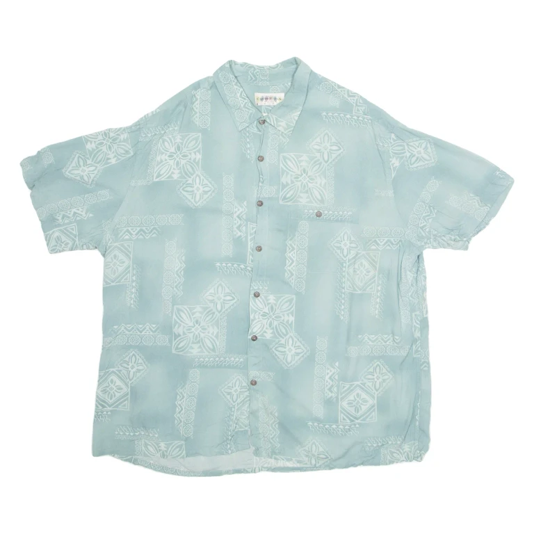 CAMPIA Mens Shirt Blue Crazy Pattern XL