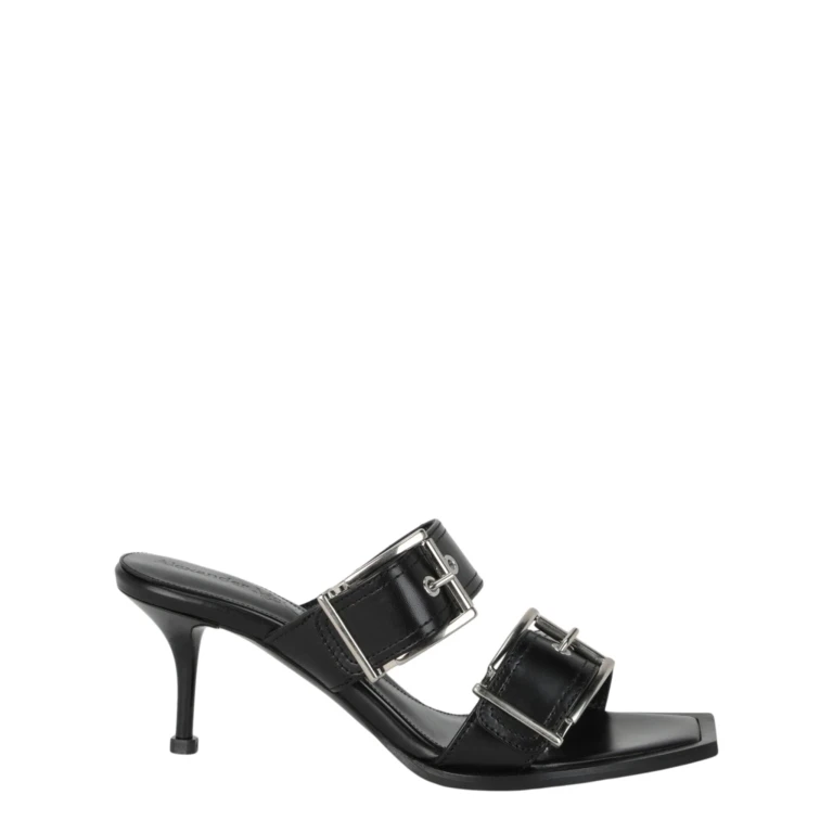 Double Buckle Punk Mules