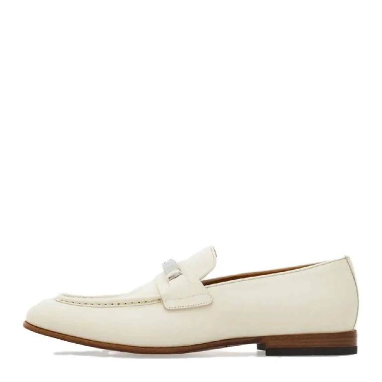 Ferragamo Metal Ornament Leather Moccasin, Size 9 E (022419 768320)
