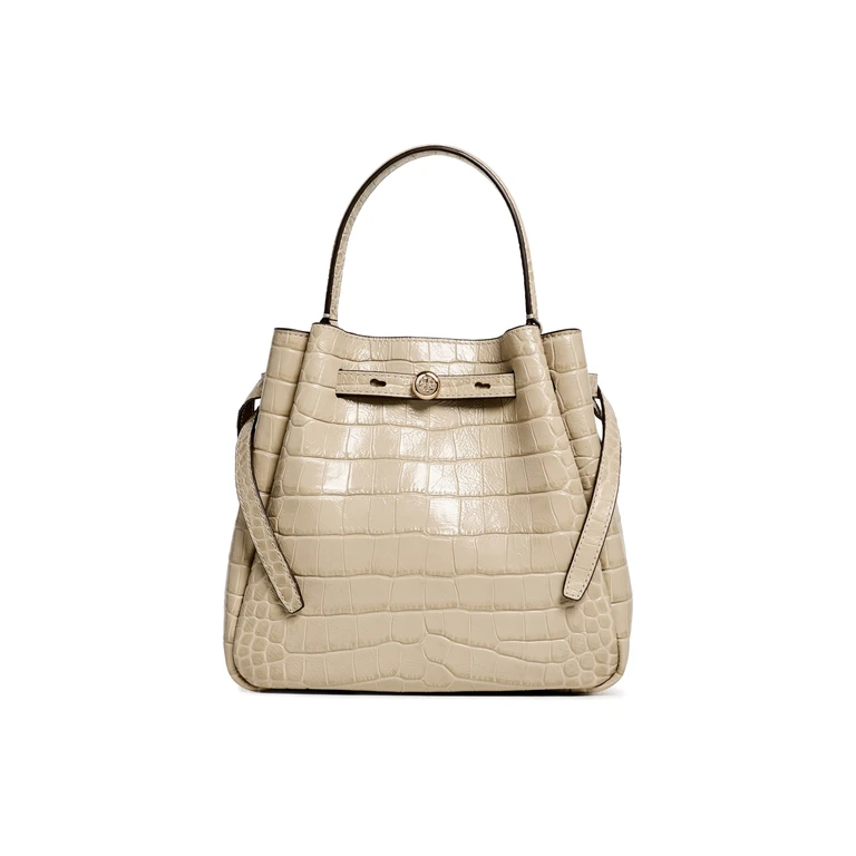 Romy Embossed Croc Bucket Bag Ginger Leaf One Size