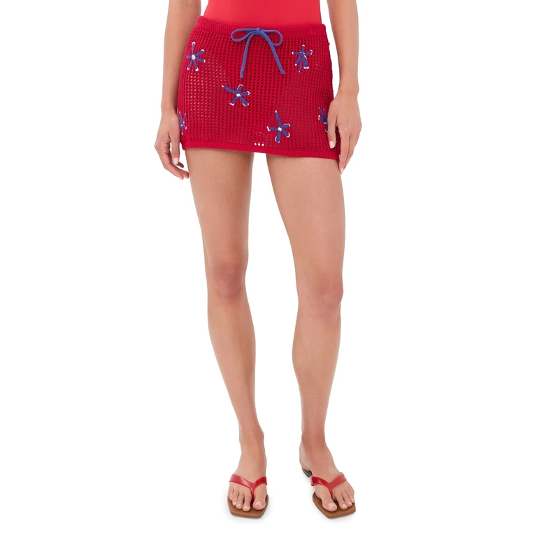 STAUD Zya Mini Skirt Painted Foulard XL