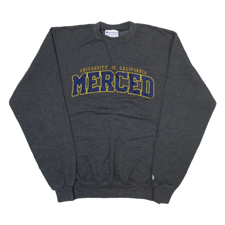 CHAMPION University Of California Merced Mens Sweatshirt Grey USA S