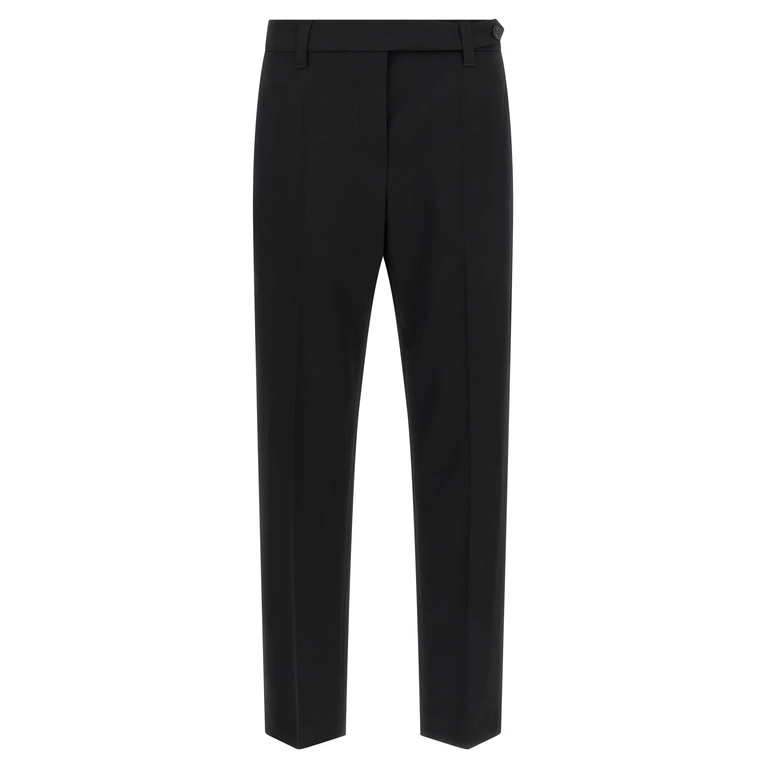 Brunello Cucinelli Black Virgin Wool Dress Pants - Women