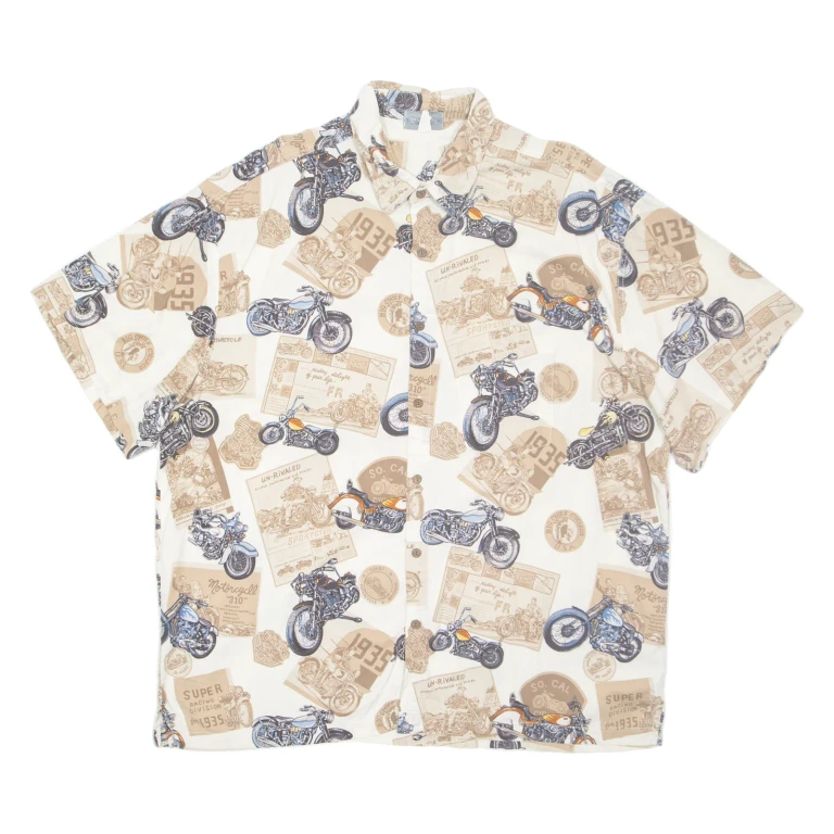 HIGH SEAS Mens Shirt Beige Crazy Pattern XL