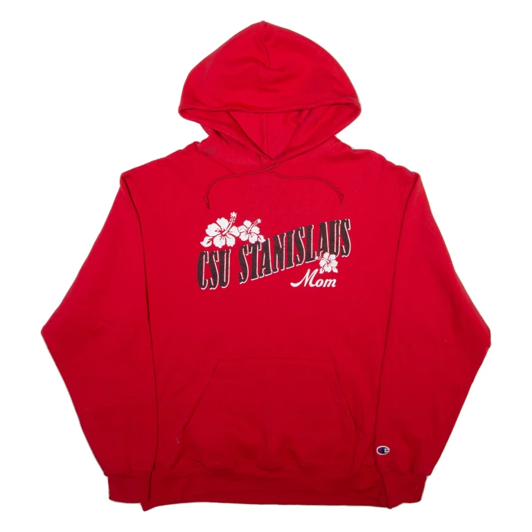 CHAMPION Csu Stanislaus MOM Mens Red Hoodie L