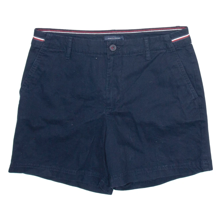 TOMMY HILFIGER Womens Casual Shorts Blue Relaxed UK 6 W32