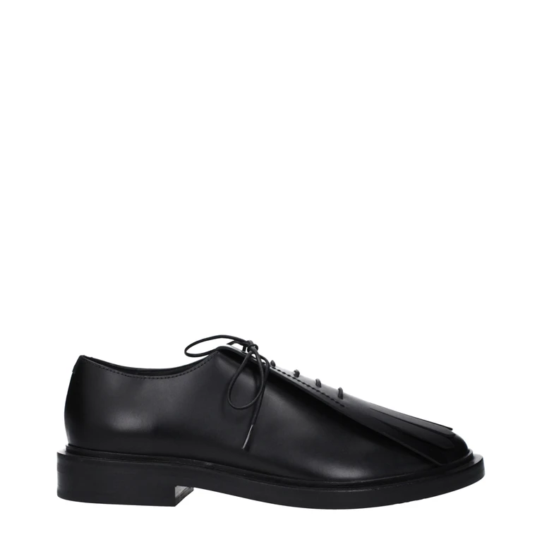 Max Mara Black Leather Oxfords And Derbies Shoe - Women