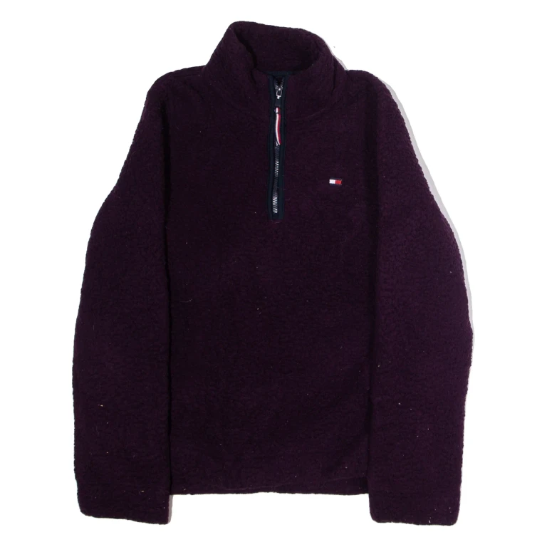 TOMMY HILFIGER Womens Fleece Pink 1/4 Zip M