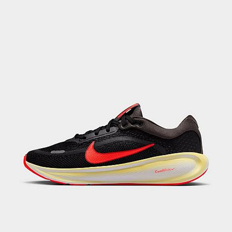 Nike Big Kids Stellar Ride Running Shoes in Black/Medium Ash/Light Crimson Size: 3.5