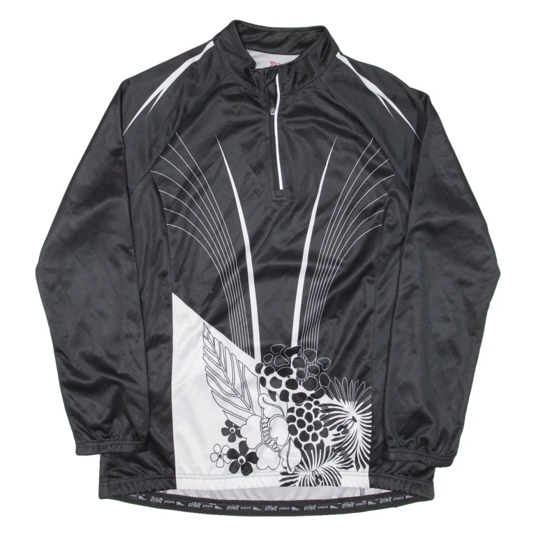 Cycling Mens Jersey Black 1/4 Zip L