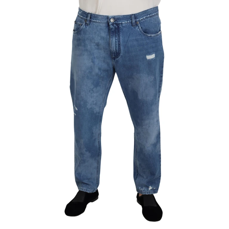 Dolce & Gabbana Blue Washed Cotton Casual Denim Jeans Clothing - Men