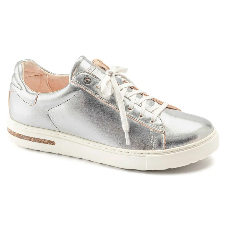 Bend Low Leather Silver Sneakers