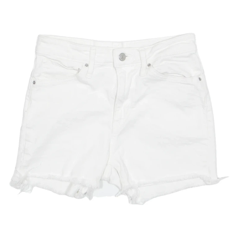 LEVI'S Cut Off 721 High Rise Womens Denim Shorts White S W26