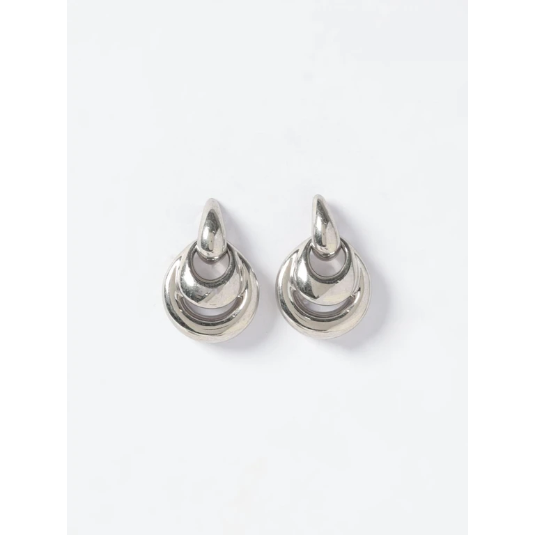 Blow Up Pendant Earrings in Chrome-Plated Brass with Engraved Logo (S26EA024PSILVER)