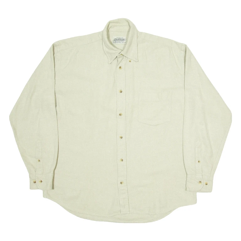 THE LOST CITY Mens Plain Shirt Grey Long Sleeve L