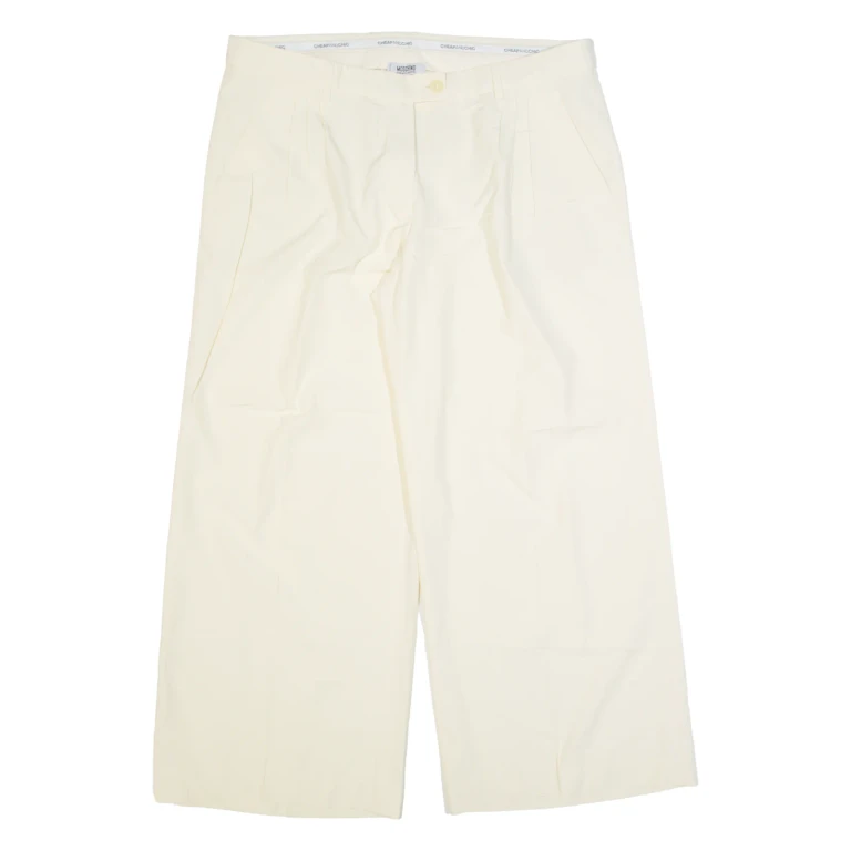 MOSCHINO CHEAP & CHIC Womens Trousers Cream Regular Wide-Leg W36 L27