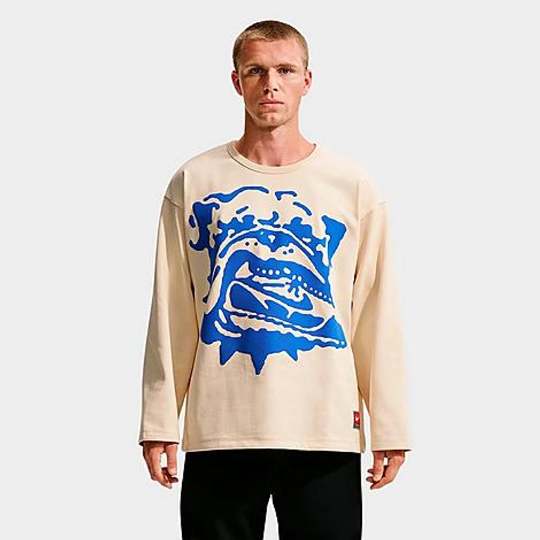 Men's Life Shoe Dog Graphic Midweight Crewneck Sweatshirt in Coconut Milk/Game Royal Size: XS