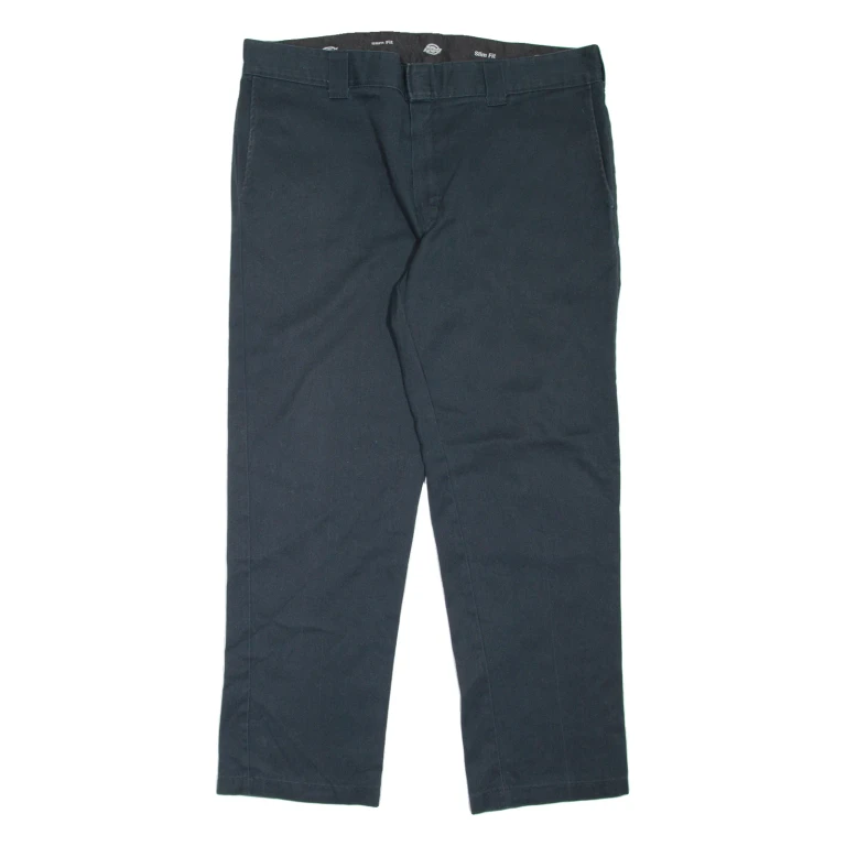 DICKIES Workwear Mens Trousers Black Slim Straight W40 L32